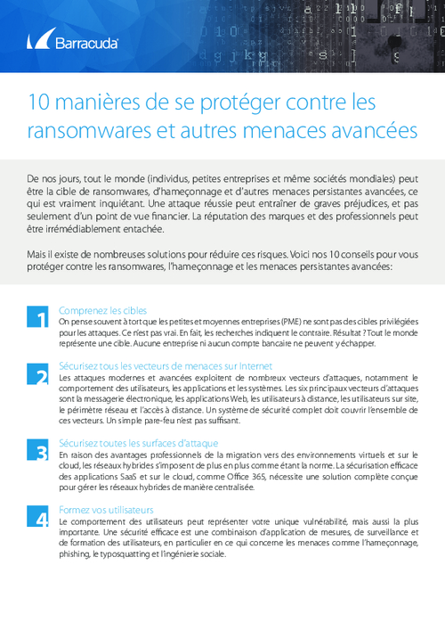 Checklist: Top 10 Ways to Protect Yourself from Ransomware (French Language)
