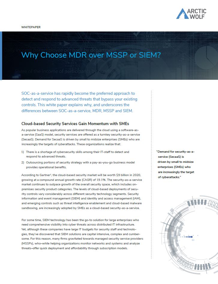 Why Choose MDR over MSSP or SIEM?