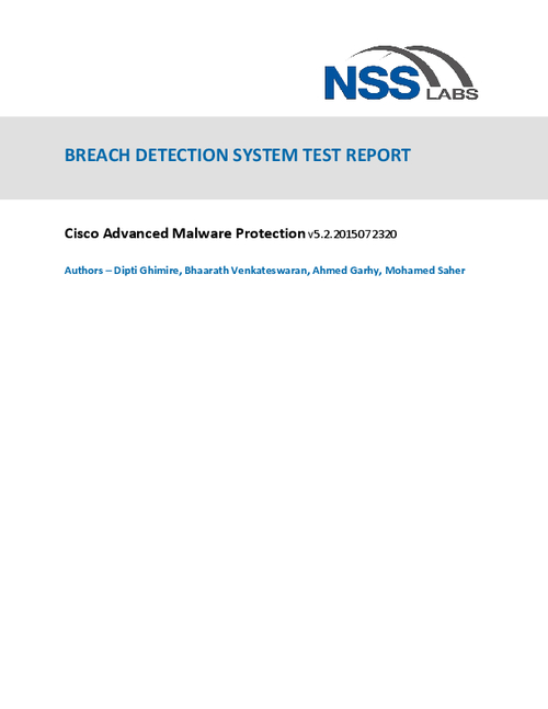 Cisco Advanced Malware Protection Leads Again in NSS Labs Breach Detection Report