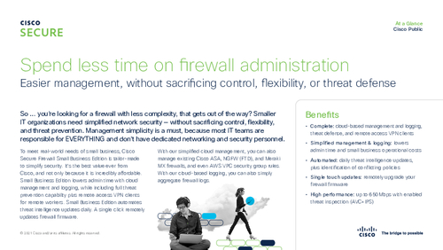 Cisco Secure Firewall Small Business Edition At-a-Glance