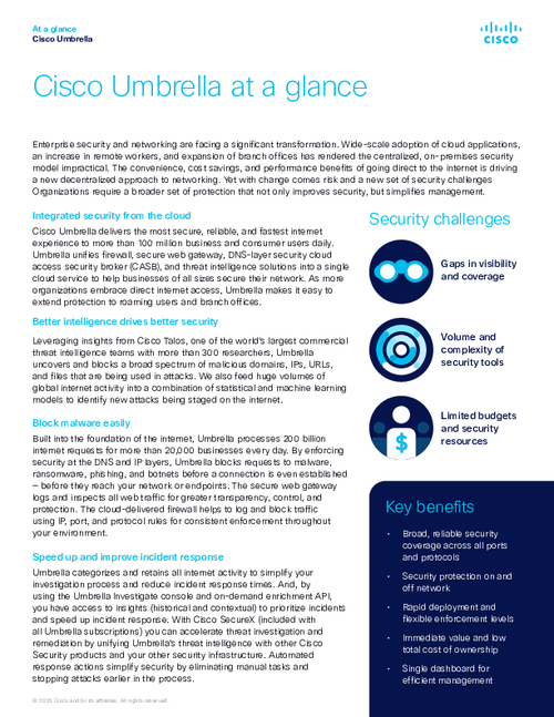 Cisco Umbrella at a Glance