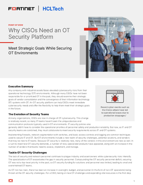Why CISOs Need an OT Security Platform
