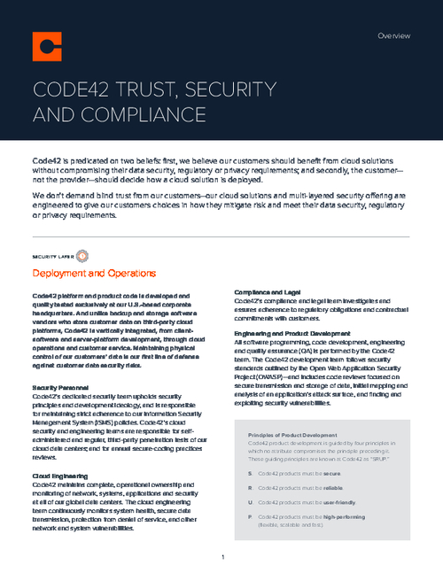 Trust, Security, and Compliance