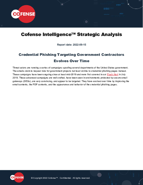 Strategic Analysis: Credential Phishing Targeting Government Contractors