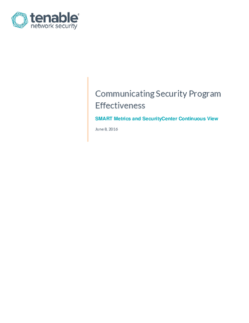 Communicating Security Program Effectiveness