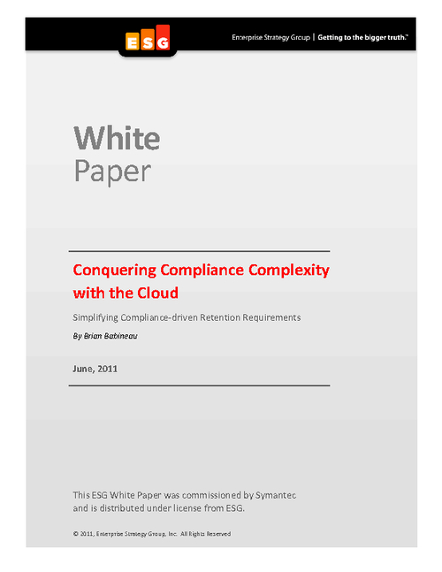 Conquering Compliance Complexity with the Cloud