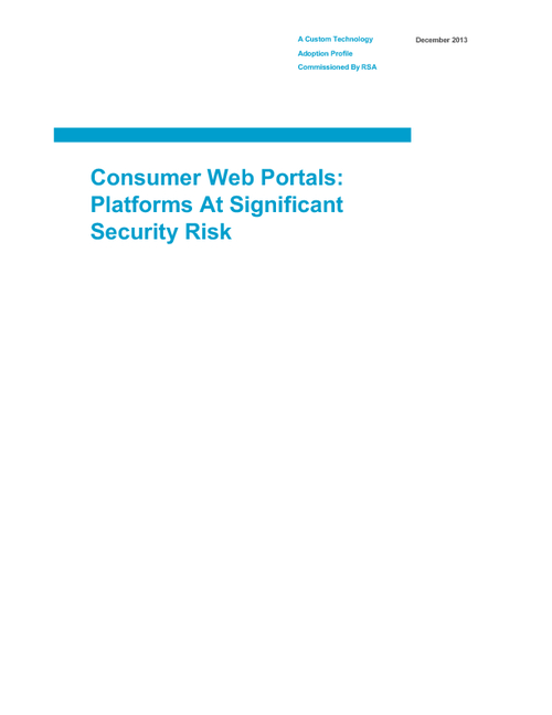 Consumer Web Portals: Platforms At Significant Security Risk