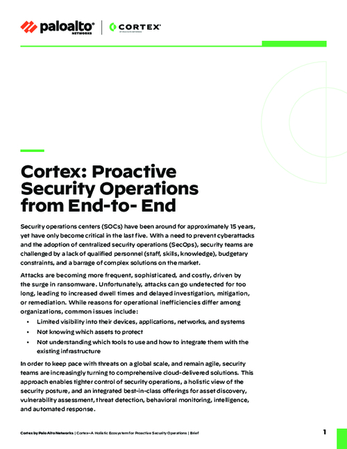 Cortex: Proactive Security Operations from End-to- End