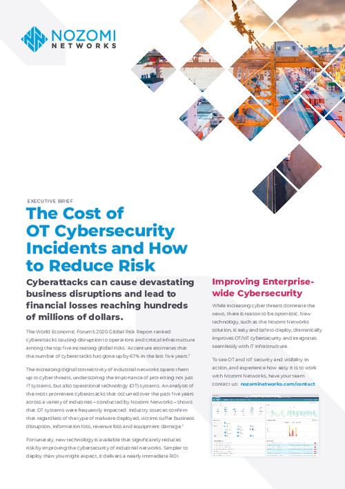 The Cost of OT Cybersecurity Incidents and How to Reduce Risk