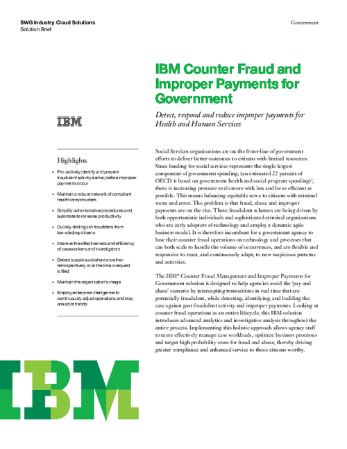 Counter Fraud and Improper Payments for Government