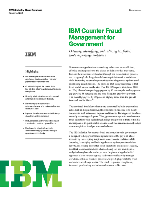 Counter Fraud Management for Government