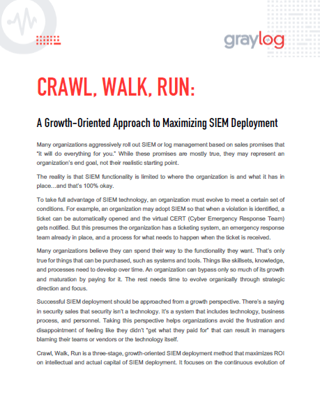 Crawl, Walk, Run: Maximizing SIEM