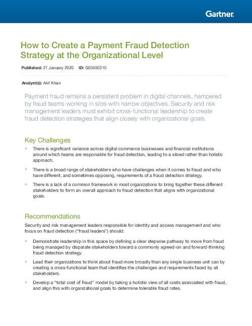 Create a Payment Fraud Detection Strategy at an Organizational Level