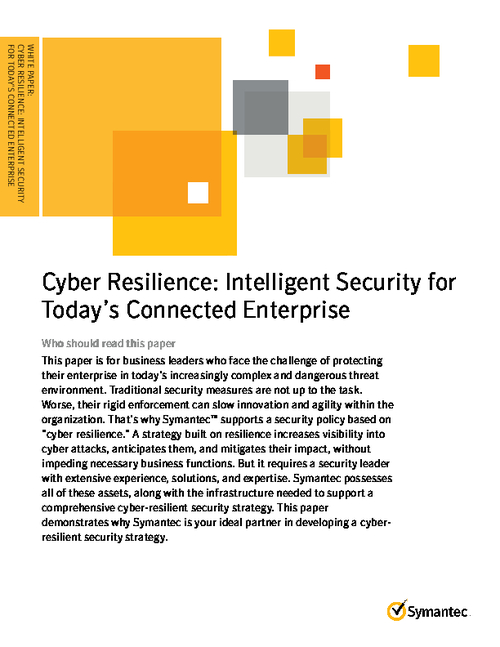 Cyber Resilience: Intelligent Security for Today's Connected Enterprise