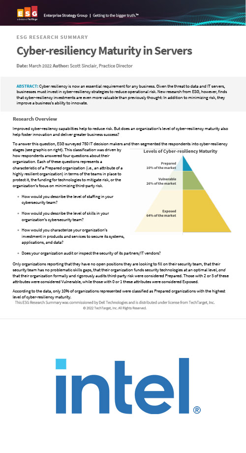 Cyber-resiliency Maturity in Servers