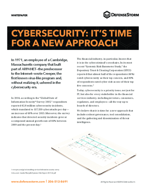 Cybersecurity: It's Time for a New Approach