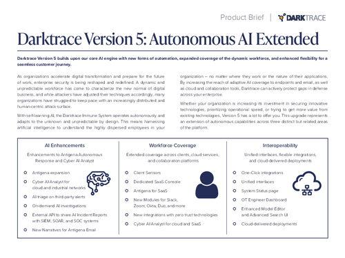 Darktrace Version 5: Autonomous AI Extended