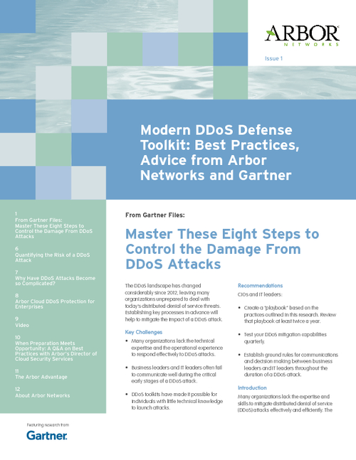 Modern DDoS Defense Toolkit: Best Practices & Advice from Arbor Networks and Gartner