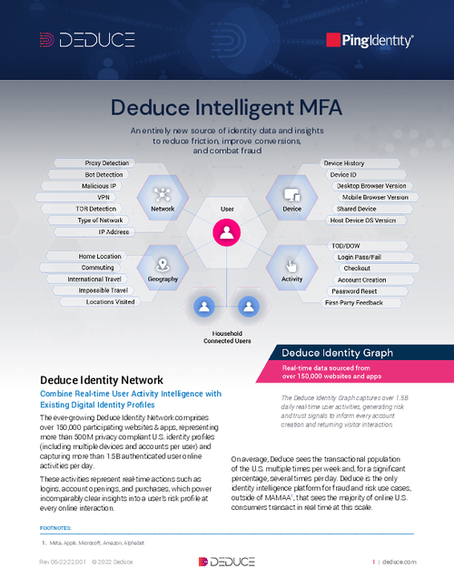 Deduce Intelligent MFA For Ping Identity DaVinci Platform