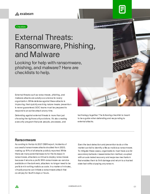 Defend Against External Threats: Respond to Ransomware, Phishing, and Malware Attacks
