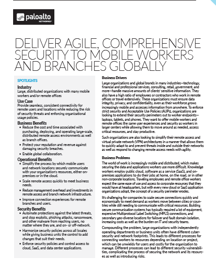 Deliver Agile, Comprehensive Security to Mobile Workers and Branches Globally