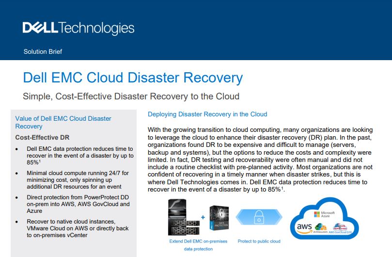 Dell EMC Cloud Disaster Recovery