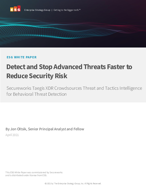 Detect & Stop Advanced Threats Faster to Reduce Security Risk