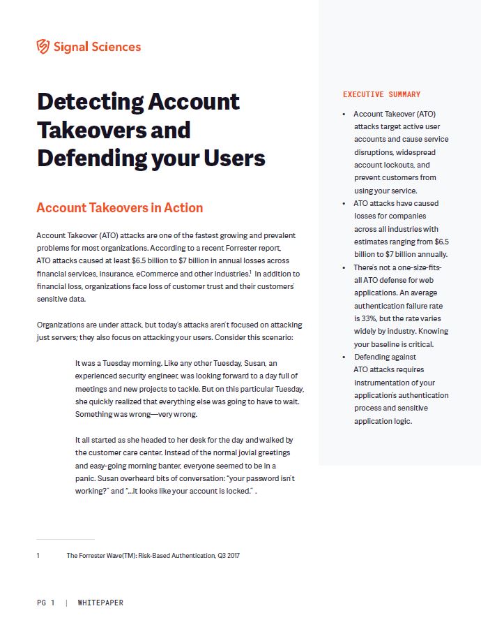 Detecting Account Takeovers and Defending your Users