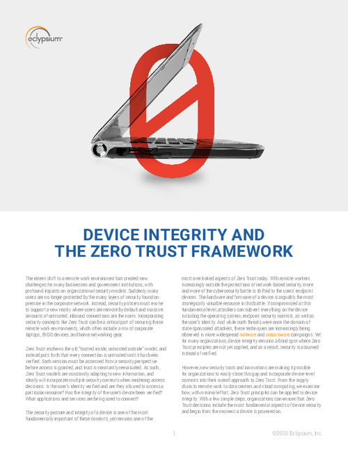 Device Integrity and The Zero Trust Framework