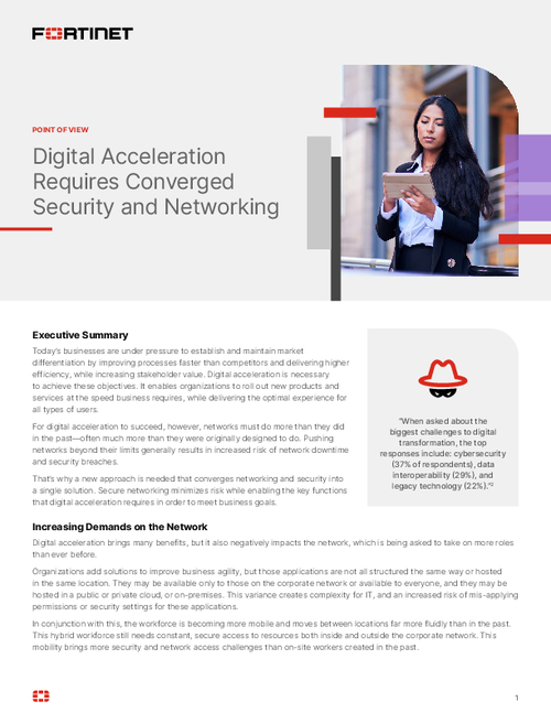 Digital Acceleration Requires Converged Security and Networking