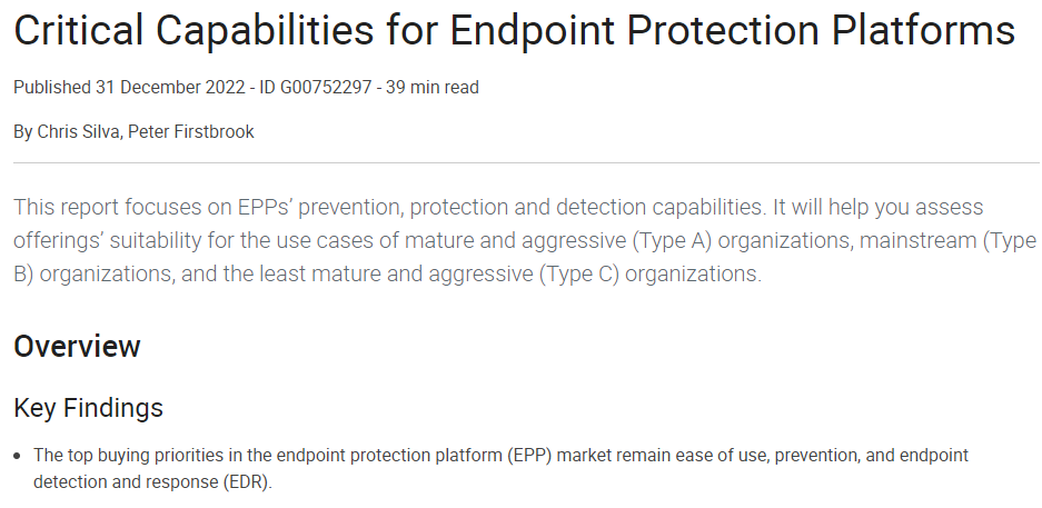 Discover and Evaluate Endpoint Protection Platforms (EPP)