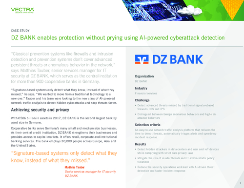 DZ BANK Enables Protection Without Prying Using AI-Powered Cyberattack Detection