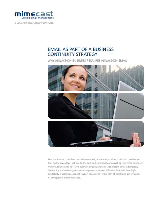 Email as Part of a Business Continuity Strategy: Why Always-on-Business Requires Always-on-Email