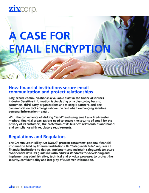 Email Encryption for Finance: FFIEC and GLBA Regulations