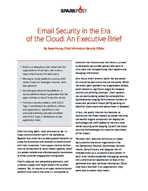 Email's Need For The Security Advantages of Cloud Infrastructure