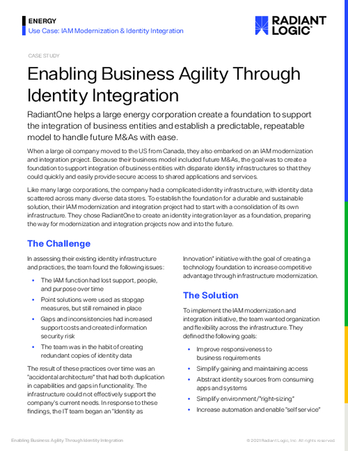 Enabling Business Agility Through Identity Integration