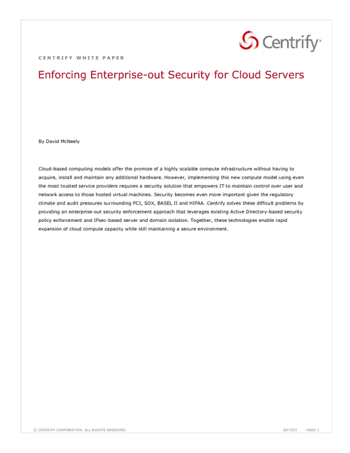 Enforcing Enterprise-Out Security For Cloud Servers