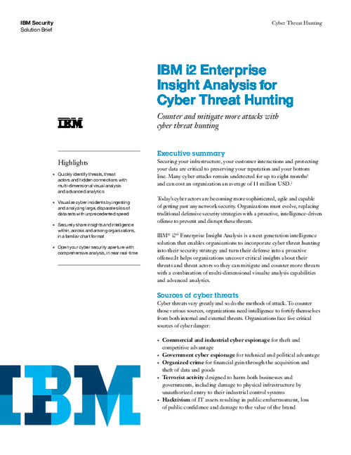 Enterprise Insight Analysis for Cyber Threat Hunting