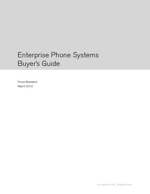 Enterprise Phone Systems Buyer's Guide