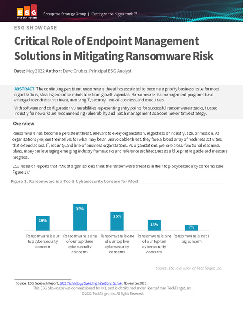 Endpoint Management Solutions' Critical Role in Mitigating Ransomware Risk