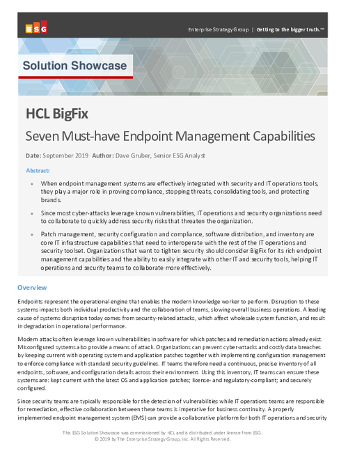 Seven Must-have Endpoint Management Capabilities