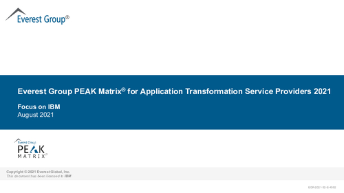 Everest Group PEAK Matrix for Application Transformation Service Providers 2021