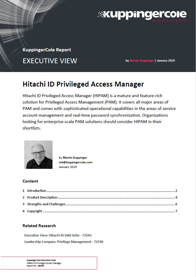 KuppingerCole Report Executive View: Privileged Access Management