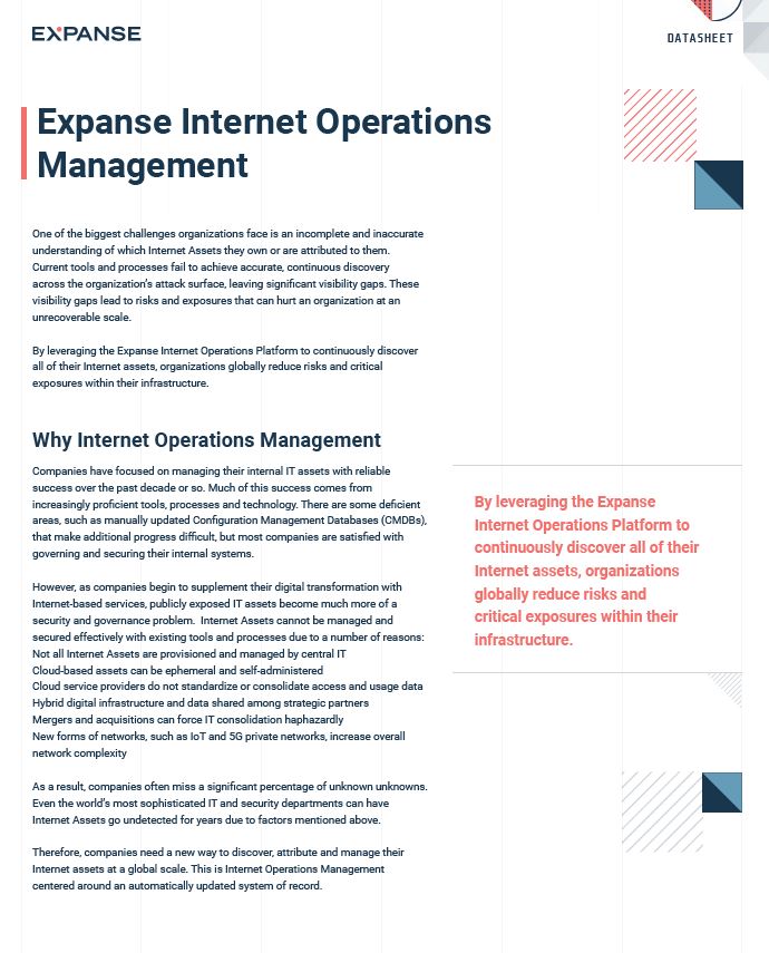 Expanse Internet Operations Management