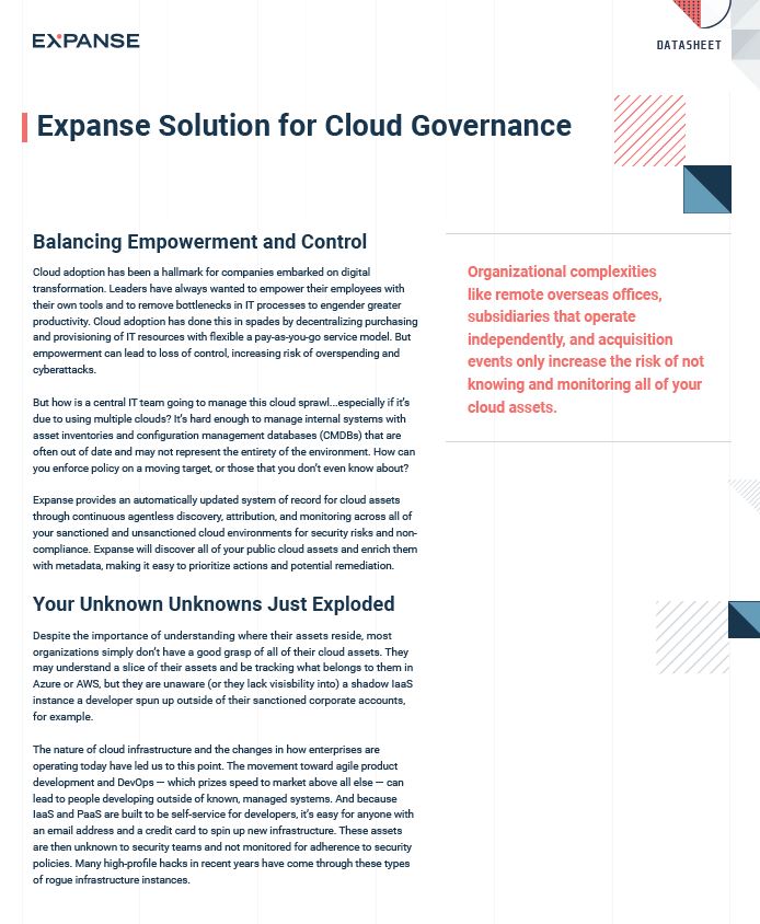 Expanse Solution for Cloud Governance