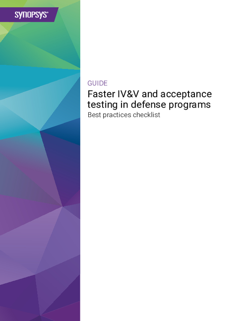 Faster IV&V and Acceptance Testing in Defense Programs Best Practices Checklist