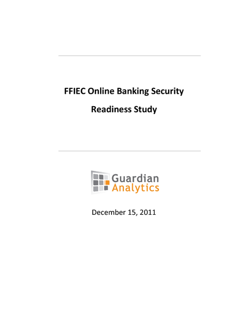 FFIEC Online Banking Security Readiness Study