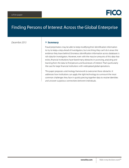 Finding Persons of Interest Across the Global Enterprise