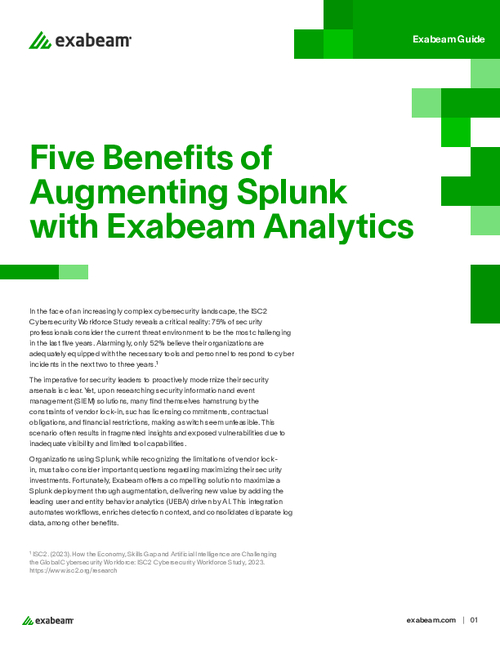 Five Benefits of Augmenting Splunk with Exabeam Analytics