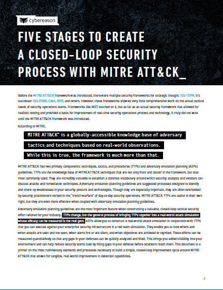 Five Stages to Create a Closed-Loop Security Process with MITRE ATT&CK